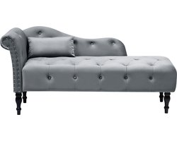Linkszijdige chaise longue IVRY Fluweel Grijs