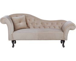Linkszijdige chaise longue LATTES Fluweel Beige