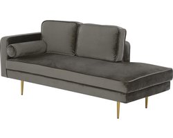 Linkszijdige chaise longue MIRAMAS Fluweel Taupe