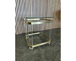 Linne Bijzettafel Clear Brush Gold 50CM