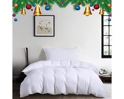 Linnen beddengoed 140×200 2-delig beddengoedsets 100% natuurlijk linnen beddengoed-1 dekbedovertrek 140 × 200 cm + 1 kussensloop 80 × 80 cm met ritssluiting, zacht ademend, wit