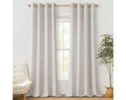 Linnen Gordijnen Landhuisstijl Set van 2 - Half-Transparant voor Woonkamer