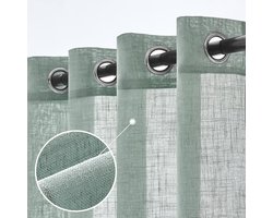 Linnen gordijnen - modern en decoratief - 2 stuks - blauw - 140 x 245 cm