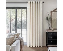 Linnen gordijnen voor de woonkamer, semi-transparant met oogjes, lichtgewicht, 140x235cm, set van 2, ideaal voor privacy en sfeer