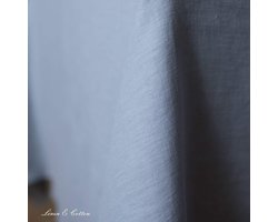 Linnen Katoen Tafelkleed Stof 100 x 140 cm Lichtblauw Blauw Hygge Tafellaken Klein voor Eettafel Keuken Salontafel Dagelijks Gebruik