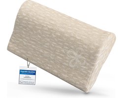 Linnen Kussen voor Sauna, Hangmat of Strand | Neksteun & Reiskussen | 30x20 cm Natuurlijk Wit