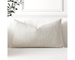 Linnen Kussenhoes Beige - Decoratie voor Woonkamer/Slaapkamer - 1 stuk - 40 x 60 cm