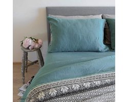 Linnen Kussensloop Rechthoekig 100% Gewassen Linnen Mint Groen 50x70 cm voor Alle Bedmaten