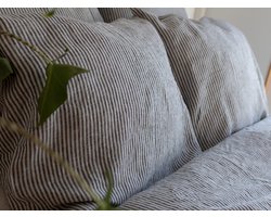 Linnen Label - Duurzaam 100% Europees gewassen linnen kussensloop 60 x 70 cm - Fijne streep