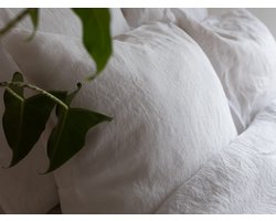 Linnen Label - Duurzaam 100% Europees gewassen linnen kussensloop 60 x 70 cm - Wit