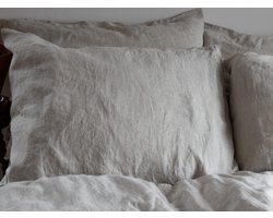 Linnen Label - Duurzaam 100% Europees gewassen linnen kussensloop 60 x 70 cm - Zand