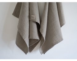 Linnen Label - Duurzaam 100% Europees gewassen linnen theedoeken set van 2- 45 x 65 cm - Naturel