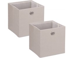 linnen opbergmand - set van 2 - opvouwbaar - badkamer - speelgoed - beige