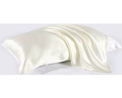Linnen & Silk Zijden Kussen Kleedje of Handdoekje 65x75cm OEKO-TEX Standard 100 22 Momme 100% 6A Pure Silk Pillow Cover Zijde Doek Silk Towel- Ivory