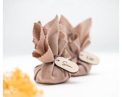 Linnen stoffen wikkel 20 x 20 cm - Oudroze - 10 stuks - Geboorte - Decoratie - Huwelijk - Valentijn - Doopsuiker - Communie - Lentefeest - Feest decoratie - Tafeldecoratie - Geschenk