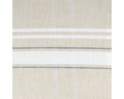 Linnen Tafelkleed Landelijke Stijl met Strepen Taupe/Wit