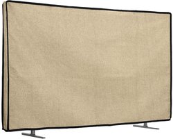 Linnen TV Hoes - Televisie Cover - Scherm Beschermen - Opvouwbaar Ontwerp - Voor 55 Inch - Beige