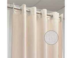 Linnenlook Haakloos Douchegordijn - Beige - 120 x 180 cm - 1 stuk