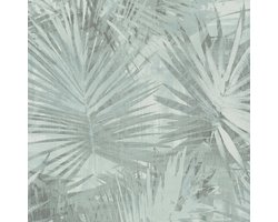 LINNENLOOK PALMBLADEREN BEHANG | Landelijk & Botanisch - groen blauw - A.S. Création Attractive 2