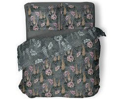 LINNICK Dekbedovertrek Katoen Foxglove - forest green - 200x200/220cm - tweepersoons