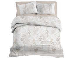 LINNICK Dekbedovertrek Katoen Renforcé Betina - stone - 200x200/220cm - tweepersoons