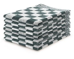 LINNICK Keukendoeken Set Blok Donker Groen – 50x50 – Set van 6 – Geblokt – Blokdoeken – 100% katoen – Keukendoek – handdoeken