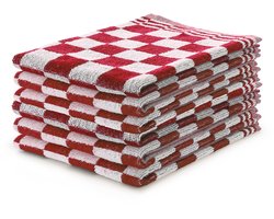 LINNICK Keukendoeken Set Blok Rood – 50x50 – Set van 6 – Geblokt – Blokdoeken – 100% katoen – Keukendoek – handdoeken