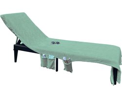 LINNICK Strandlaken Stoelhoes Microvezel 75x215cm - Sneldrogend Badlaken - Lichtgewicht Reishanddoek - 3 in 1 Strandhanddoek Stoelhoes Draagtas - sea green - Strandstoelhoes - Strandtas
