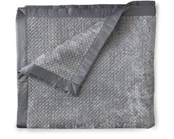 LINNICK Velvet Sprei - Silver Grey - 180x260cm - Bedsprei 1 persoons - Luxe Fluwelen Bedsprei - Bedsprei 180x260