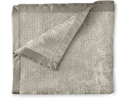 LINNICK Velvet Sprei - Taupe - 270x260cm - Bedsprei Lits Jumeaux - Luxe Fluwelen Bedsprei - Bedsprei 270x260
