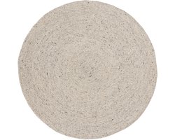 Lino Alba Rond Vloerkleed Taupe Ø 200cm - Handgeweven - Wollen Luxueus Tapijt - 100% Viltwol - 12mm dik - 2,8kg/m² - Tapijt Woonkamer - Laagpolig vloerkleed - Tapijt Slaapkamer - Tapijt Eetkamer