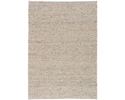 Lino Noble Taupe Vloerkleed 200x300cm - Handgeweven Luxueus Tapijt 100% gevilte wol - Laagpolig - 18mm dik - 3,7kg/m² - Tapijt Woonkamer - Vloerkleed Slaapkamer - Tapijt Eetkamer