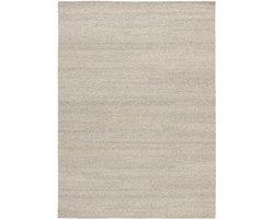 Lino Sera Taupe Sumack Tapijt 170x240cm - 100% Handgesponnen Wol - Authentiek Vlakgeweven Vloerkleed – Natuurlijke Taupekleur – Laagpolig Luxe Tapijt voor Woonkamer, Eetkamer of Slaapkamer