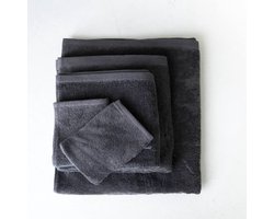 Linolux Badlaken Home Antraciet – Set van 2 – 100% Katoen – 580 g/m² – Zacht & Absorberend