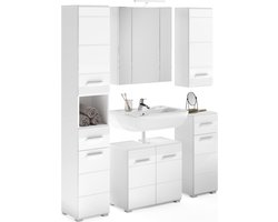 Linus 5-delige badkamermeubelset - houtmateriaal - wit - tijdloos design - FSC-gecertificeerd - 180 cm x 120 cm x 50 cm