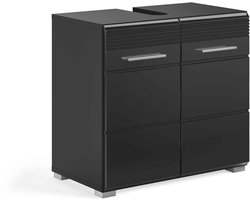 Linus wastafelonderkast zwart hoogglans MDF TZ - 34x60x56cm