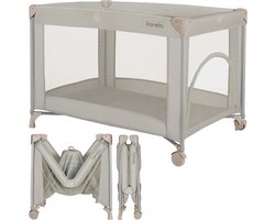 Lionelo Campingbedje 3in1: Baby bed + Reisbedje + Box – met Comfortabele Matras – Compact en Licht – Opvouwbaar – Zij-ingang – Stalen Frame – Reistas – Tot 15 kg – 70 x 100 cm – Lionelo Amelie
