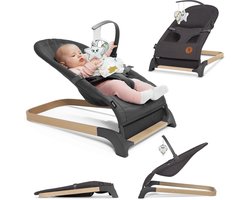 Lionelo June Wipstoel Baby - tot 9 kg - 3-punts veiligheidsgordels - Lichtgewicht - Natuurlijke Schommelbeweging - Ergonomisch - Afneembare Speelboog - Plat Opvouwbaar - Zachte Bekleding - Gecertificeerd - Babyschommel & Wipstoeltje