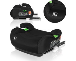 Lionelo Luuk FIX i-Size - Zitverhoger - ISOFIX - Autostoel Booster - 22-36 kg, 125-150 cm - Voorwaarts Gerichte Autostoel volgens i-Size R129 Norm - Brede en Comfortabele Zitting met Zacht EPE-schuim - Met Armleuningen