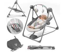 Lionelo Otto Wipstoel – Tot 9 kg – 5 Schommelsnelheden – Timer – Speelboog – Geluiden – Batterij/Netvoeding – Inklapbaar – Zachte Bekleding – 5-Puntsgordel – Hoofdkussen – Antislip – Contrasterende Details – Intertek Gecertificeerd