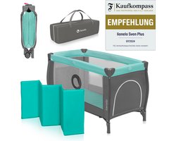 Lionelo Sven Plus 2in1 Meegroeibed & Campingbedje - 127x60 cm - Tot 15 kg - Co-Sleeper - Reisbed met Commode, Organizer, Klamboe en Interactief Speelgoed