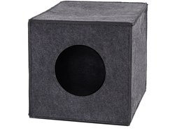 lionto vilt kattenhuisje, compact, warm & ideaal voor rekken, 33x37x33 cm donkergrijs