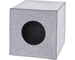 lionto vilt kattenhuisje, compact, warm & ideaal voor rekken, 33x37x33 cm lichtgrijs