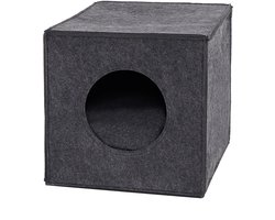 lionto vilt kattenhuisje met kussen, warm & ideaal voor rekken, 33x37x33 cm donkergrijs
