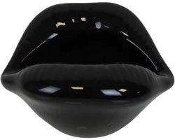 Lippen potje zwart, Housevitamin Shut up and kiss me potje-12,5x11x7,5cm, Lippen, Asbak, Bewaarpotje