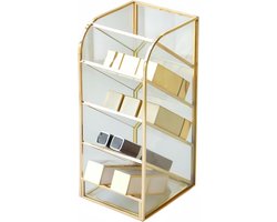 Lipstick organizer, lippenstift opslag van metaal, vintage lippenstift houder, glazen cosmetica-organizer, transparante lippenstift standaard, make-up organizer, goud voor lippenstift