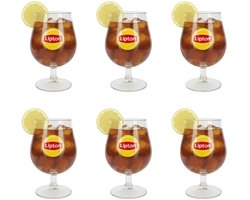 Lipton Ice Tea Bol Glazen - Transparant - 250 ml - 6 stuks