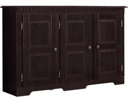 Lisa Dressoir met 3 Deuren en Verstelbare Legplanken - Massief Grenenhout - 122 cm Havana/ lak