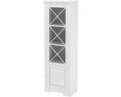 Lisa-Vitrinekast - 1 Glasdeur 1-deur - Wit Grenen