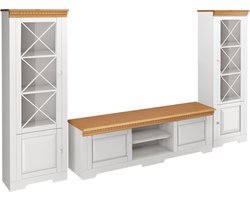 Lisa-Wandmeubel Boekenkast in klassiek landhuisdesign van grenenhout